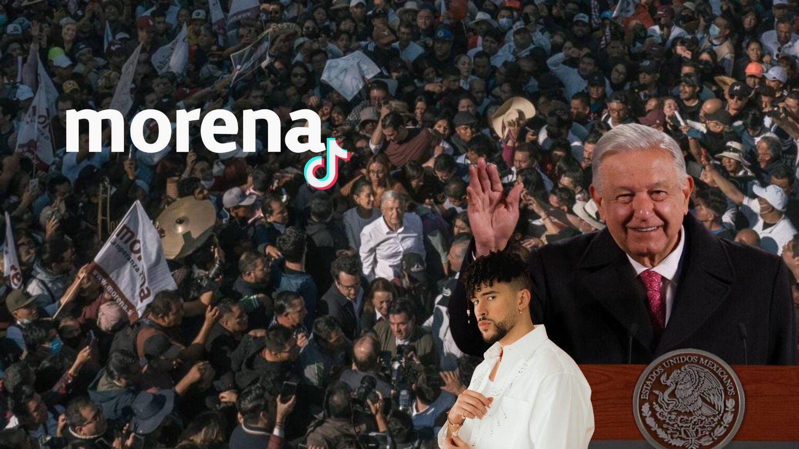 ¡Para los ‘Amlovers’! Con AMLO, Morena se une al trend viral de Bad Bunny: ‘Debí tirar más fotos’