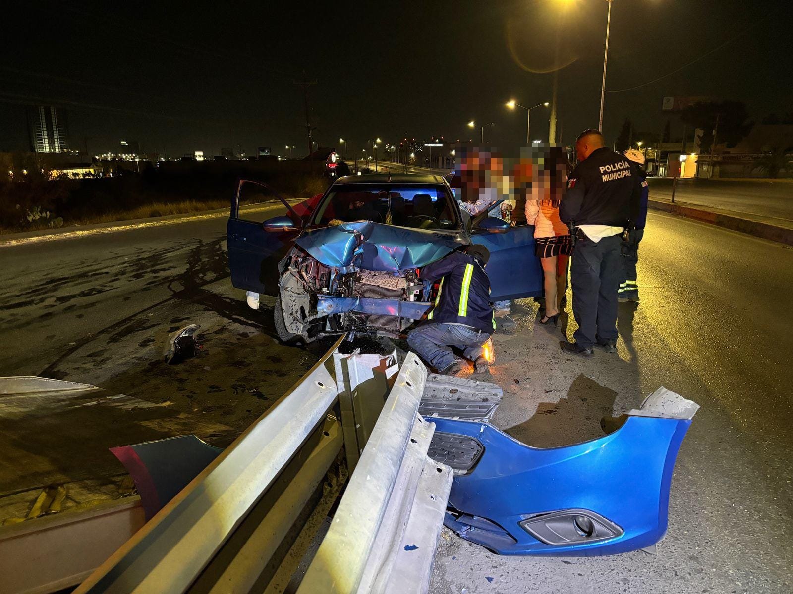 Colisiona contra barra de contención y resulta lesionado en Saltillo; presuntamente ebrio