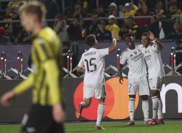 Real Madrid arrasa al Kairat Almaty en Champions con hattrick de Mbappé