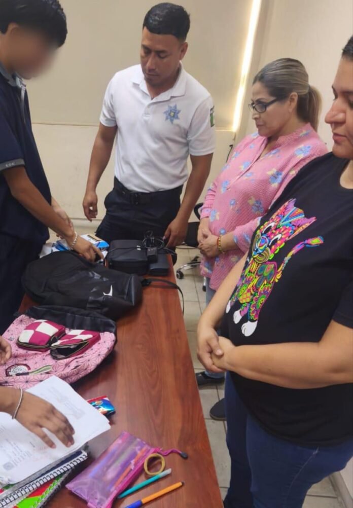 Frontera: Refuerzan seguridad escolar con Operativo Mochila en el Instituto Ejido 8 de Enero