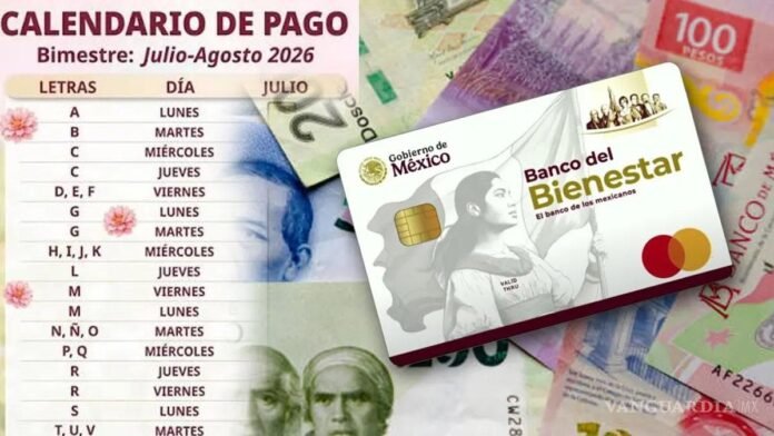 Pensión del Bienestar 2026... estas son las letras que recibirán su pago de 6 mil 400 pesos del 21 al 29 de julio